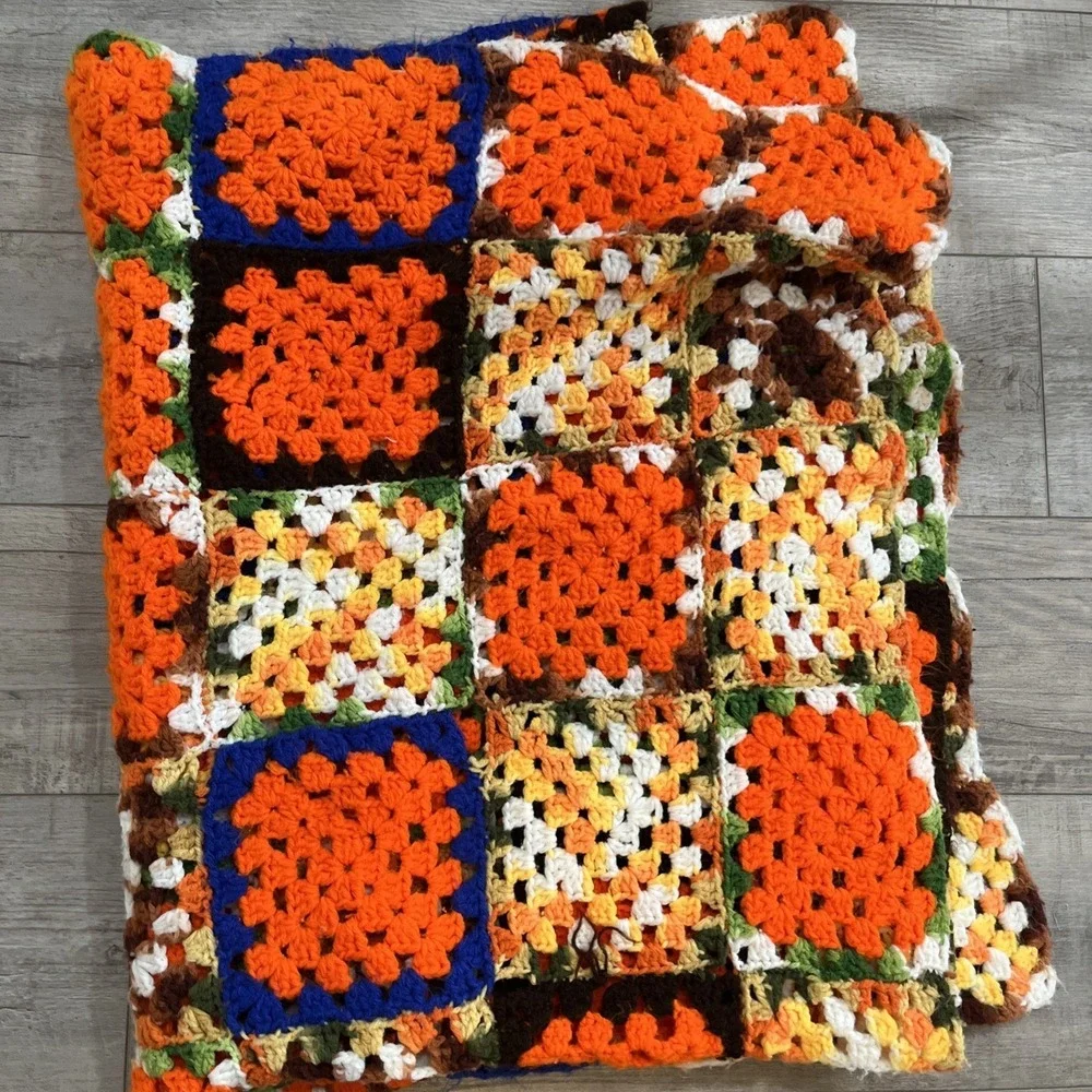 Handmade Crochet Granny‎ Blanket Afghan Couch Throw 76x38